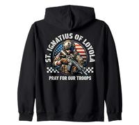 St Ignatius of Loyola Catholic Patron Saint of Soldiers Pray Zip Hoodie