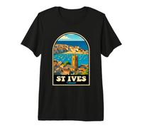 St Ives Cornwall Vintage Harbour Art Coastal Travel Design Premium T-Shirt