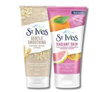 St. Ives Gentle Smoothing Oatmeal Scrub & Mask, 150 ml + Radiant Skin Face Scrub with Pink Lemon and Mandarin Orange, Dermatologist-Tested with 100% Natural Exfoliants