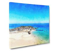 St Ives In Cornwall Canvas Print | Gallery Wrapped 30mm Frame Wall Art | 14x14 inches | Ready to Hang | Modern Picture | Living Room Bedroom Lounge Office