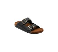 'St Ives' Leather Mule Sandals Lotus Black 7