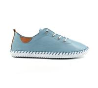 Ladies St. Ives Light Blue Leather Plimsoll 4 Light Blue