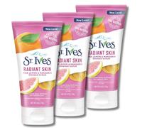St. Ives Radiant Skin Face Scrub for Dull Skin, Pink Lemon and Mandarin Orange, Dermatologist-Tested Face Wash Scrub with 100% Natural Exfoliants, 150 ml, Pack of 3 for Brighter, Smoother Skin