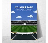 St James' Park Stadium Poster, Newcastle United FC Wall Art, Framed or Print Only (A3 Print Only, Unframed)