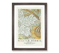 St. James Pattern with Border by William Morris Framed Print | A2 Walnut Framed Wall Art | Ready to Hang | Modern Fantasy Picture | Living Room Bedroom Lounge Office