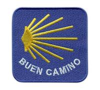 St. James Way - Buen Camino - Square Version - Heat-Activated Adhesive/Iron-on Backing - Embroidered Badge/Patch