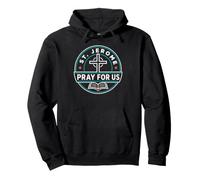 St Jerome Pray For Us Catholic Patron Saint Graphic Pullover Hoodie