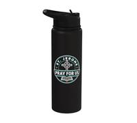 St Jerome Pray for Us Catholic Patron Saint Graphic Stainless Steel Insulated Water Bottle