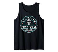St Jerome Pray for Us Catholic Patron Saint Graphic Tank Top
