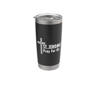 St. Jerome Pray for Us Cross Catholic Faith Stainless Steel Insulated Tumbler