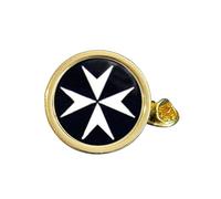 St John Ambulance Cross (C) Gold Plated Domed Lapel Pin Badge in Gift Bag
