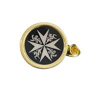 St John Ambulance Cross (D) Gold Plated Domed Lapel Pin Badge in Gift Bag
