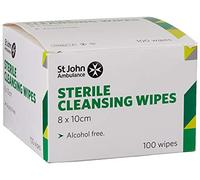 St John Ambulance F115100 Sterile Cleansing Wipes, Pack of 100