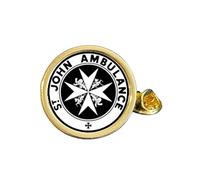 St John Ambulance Gold Plated Domed Lapel Pin Badge in Bag