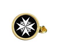 St John Ambulance Symbol Gold Plated Domed Lapel Pin Badge in Bag