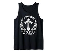 St. John Paul II Pray for Us Catholic Devotion Tank Top