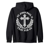 St. John Paul II Pray For Us Catholic Devotion Zip Hoodie