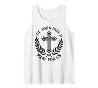 St. John Paul II Pray for Us Catholic Saint Prayer Tank Top