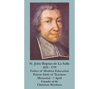 St. John the Baptist de La Salle, LAMINATED, prayer card (5-pack)