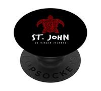 St. John USVI Tribal Sea Turtle Diving Design PopSockets Adhesive PopGrip