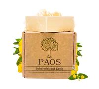 St John's Wort Soap, Approx. 150 g, Natural Cosmetics, Recommended for Acne, Pimples, Blackheads, Eczema, Fungi, Psoriasis & Neurodermatitis, Vegan, Cruelty Free