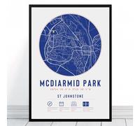 St Johnstone McDiarmid Park Stadium Map | Framed & Print Only Available | Minimalist Gift FC Football Fan Poster Art Artwork Gift For Him Memorabilia | Father's Day Christmas Birthday