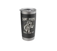St Joseph of Cupertino Astronaut Space Catholic Distressed Stainless Steel Insulated Tumbler