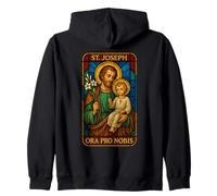 St. Joseph, pray for us - Catholic Saint Joseph Icon Zip Hoodie