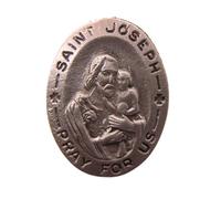 St. Joseph Prayer Pin, Patron Saint of Workers & Carpenters Pin, Religious Gift, 1 x .75 Inches