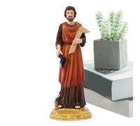 St. Joseph Statue 21cm - Classic Woodworker Religious Resin Figure For Home & Holiday Decor | Handcrafted Religious Gift For Easter, Father's Day & Inspirational Display | Retro Rustic Design