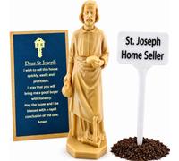 St Joseph Statue Home Seller Kit USA Made with Prayer Card Ground Marker