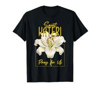 St Kateri Tekakwitha Lily Purity Catholic Saints Value Graphic T-Shirt