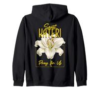 St Kateri Tekakwitha Lily Purity Catholic Saints Zip Hoodie