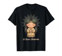 St Kateri Tekakwitha Prayer with Rosary for Kids T-Shirt