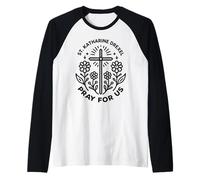 St. Katharine Drexel Pray for Us Catholic Women Raglan Baseball Tee