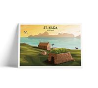 St. Kilda Print - Croft House - Gannet - Puffin - Soay Sheep - St Kilda Archipelago - Travel Poster - St Kilda Archipelago - Hirta - Dun (Satin Poster Paper, A3: 16.5 x 11.7 in)