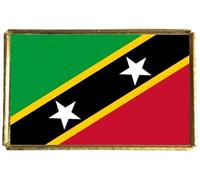 St Kitts and Nevis Gold Colour Rectangle Badge With A Velveteen Bag