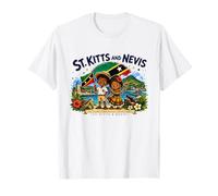 St Kitts and Nevis tee, St Kitts and Nevis Flag Map Graphic T-Shirt