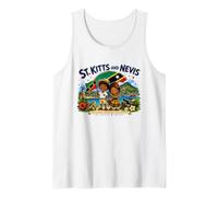 St Kitts and Nevis tee, St Kitts and Nevis Flag Map Graphic Tank Top