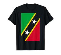 St Kitts & Nevis Flag Value Graphic T-Shirt, Men, Black, XL