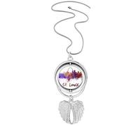 st.louis amecity watercolor Pendant Angel Wings Rotating Necklace Jewelry
