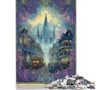 St. Louis Cathedral Wooden Jigsaw Puzzles for Adults Fun 500 Pieces Education Game Decoration Toy Intellectual Game Stress Relief Relaxation And Intelligence 500pcs (52x38cm)