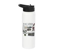 St Louis Gateway to The West Forest Park Museum District STL Stainless Steel Insulated Water Bottle