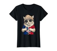St. Louis Missouri Flag Cat St. Louisans Value Graphic T-Shirt, Women, Black, L