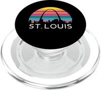 St Louis Missouri Gateway Arch Retro Mississippi River Lou PopSockets PopGrip for MagSafe