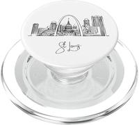 St. Louis Missouri Skyline Travel Souvenirs Black Cityscape PopSockets PopGrip for MagSafe