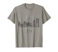 St. Louis Missouri Skyline Travel Souvenirs Black Cityscape T-Shirt
