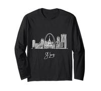 St. Louis Missouri Skyline Travel Souvenirs White Cityscape Long Sleeve T-Shirt