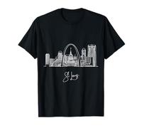 St. Louis Missouri Skyline Travel Souvenirs White Cityscape T-Shirt