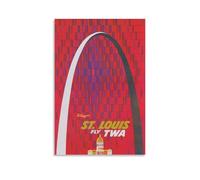 St. Louis Missouri Wall Art Vintage Wall Art Gateway Arch Poster Retro Wall Decor Colorful Wall Art Canvas Poster Wall Art Decor Print Picture Paintings for Living Room Bedroom Decoration 16x24inch(40
